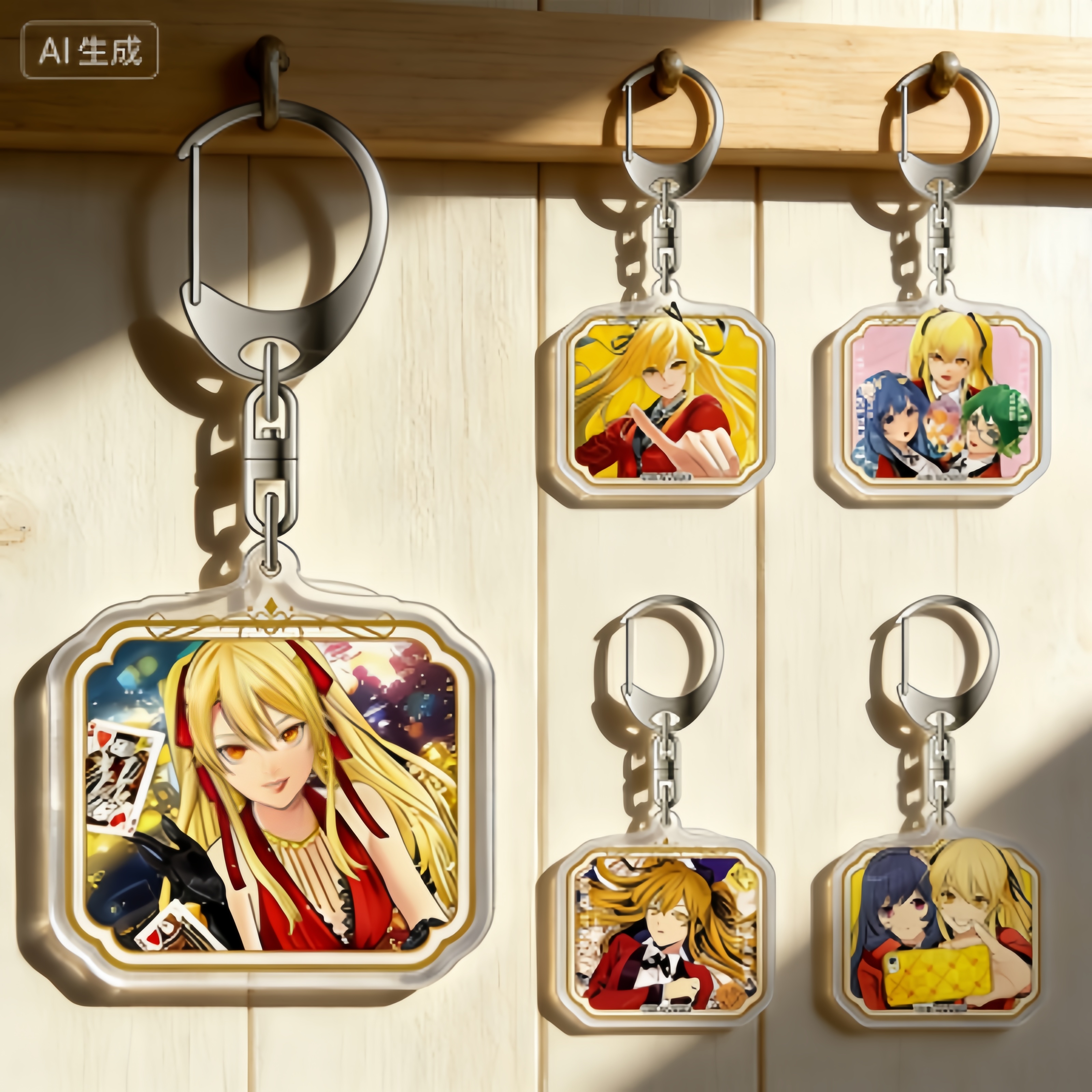 Cosplay Prop Painting - Kakegurui Anime Acrylic Pendant Keychains Mary