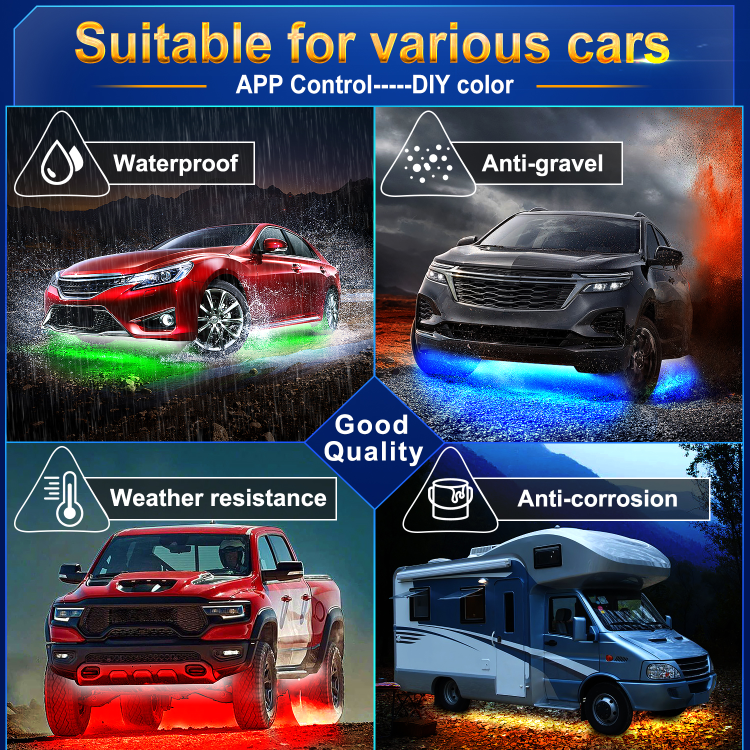 RGB Car Underglow Strip Lights - огляд і ціна Led El Wire