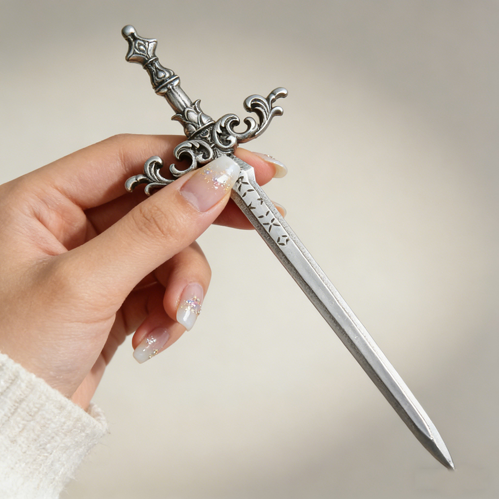1pc Silver-Tone Sword Hair Sti - огляд і ціна Cosplay Prop Dagger