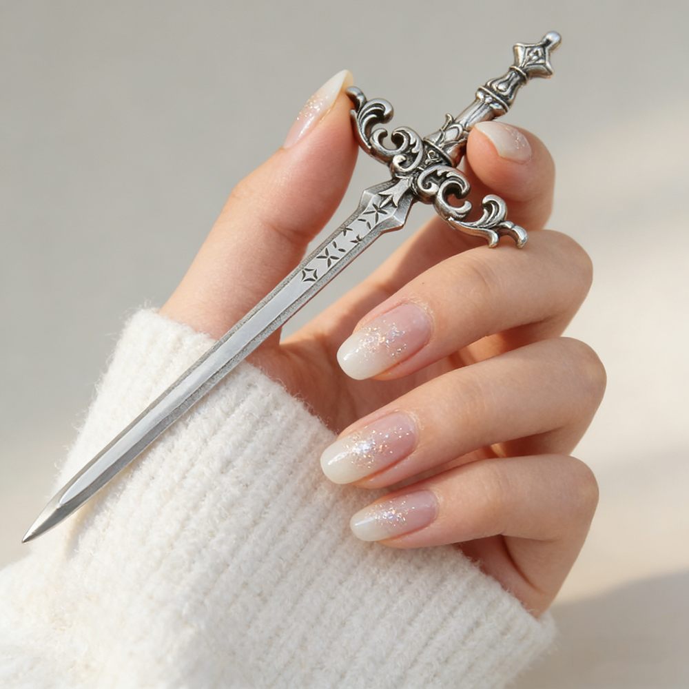 1pc Silver-Tone Sword Hair Sti - огляд і ціна Cosplay Prop Dagger